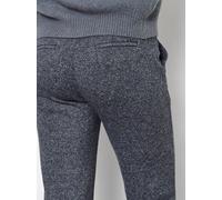 Stoffhose TONI "Jenny Wide Leg", Damen, Gr. 36, N-Gr, blau (dunkelblau), Web, Obermaterial: 64% Polyester, 19% Viskose, 17% Baumwolle, meliert, körpernah lang, Hosen Stoffhose, in Tweed-Optik, mit Vis