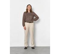 Stoffhose TONI "Jenny Wide Leg", Damen, Gr. 38, N-Gr, beige (ecru), Web, Obermaterial: 64% Polyester, 32% Viskose, 4% Elasthan, unifarben, slim fit lang, Hosen Stoffhose, mit Bügelfalten und Stretch (