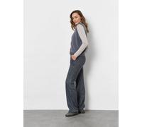 Stoffhose TONI "Jenny Wide Leg", Damen, Gr. 44, N-Gr, blau (dunkelblau), Web, Obermaterial: 64% Polyester, 19% Viskose, 17% Baumwolle, meliert, körpernah lang, Hosen Stoffhose, in Tweed-Optik, mit Vis