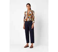 Stoffhose TONI "LIV BARREL", Damen, Gr. 36, N-Gr, blau (dunkelblau), Web, Obermaterial: 97% Baumwolle, 3% Elasthan, unifarben, regular fit 7/8-Länge, Hosen Stoffhose, mit Stretch (92714312-36) dunkelb