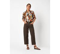 Stoffhose TONI "LIV BARREL", Damen, Gr. 38, N-Gr, braun (schwarz braun), Web, Obermaterial: 97% Baumwolle, 3% Elasthan, unifarben, regular fit 7/8-Länge, Hosen Stoffhose, mit Stretch (18077500-38) sch