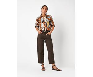 Stoffhose TONI "LIV BARREL", Damen, Gr. 38, N-Gr, braun (schwarz braun), Web, Obermaterial: 97% Baumwolle, 3% Elasthan, unifarben, regular fit 7/8-Länge, Hosen Stoffhose, mit Stretch (18077500-38) sch