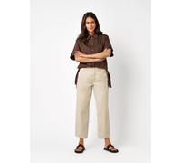 Stoffhose TONI "LIV BARREL", Damen, Gr. 42, N-Gr, beige (sand), Web, Obermaterial: 97% Baumwolle, 3% Elasthan, unifarben, regular fit 7/8-Länge, Hosen Stoffhose, mit Stretch (11720161-42) sand