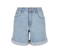 Stoffhose URBAN CLASSICS "Urban Classics Damen", Damen, Gr. 33, Normalgrößen, cleanblau bleached, 50% Baumwolle (Bio), 48% Baumwolle, 2% Elasthan, unifarben, normal, Hosen Stoffhose (41096469-33) clea