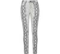 Stoffhose URBAN CLASSICS "Urban Classics Damen Ladies Animal Stretch Twill Skinny Pants", Damen, Gr. 31, Normalgrößen, sanftes weiß snake, 98% Baumwolle, 2% Elasthan, skinny fit, Hosen Stoffhose (4423