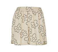 Stoffhose URBAN CLASSICS "Urban Classics Damen Ladies AOP Viscose Resort Shorts", Damen, Gr. XS, US-Größen, beige (softseagrassflower), 100% Viskose, normal, Hosen Stoffhose (44806156-XS) softseagrass