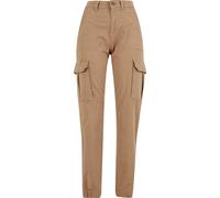Stoffhose URBAN CLASSICS "Urban Classics Damen Ladies Cotton Twill Utility Pants", Damen, Gr. 31, Normalgrößen, unionbeige, 98% Baumwolle, 2% Elasthan, unifarben, relaxed fit, Hosen Stoffhose (1976594