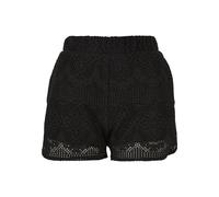 Stoffhose URBAN CLASSICS "Urban Classics Damen Ladies Crochet Lace Resort Shorts", Damen, Gr. XS, US-Größen, schwarz, 88% Baumwolle, 12% Polyamid, unifarben, loose fit, Hosen Stoffhose (56028262-XS) s