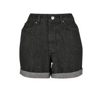 Urban Classics Damen Ladies High Waist Boyfriend Shorts Black Washed-28