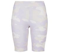Stoffhose URBAN CLASSICS "Urban Classics Damen Ladies High Waist Camo Tech Cycle Shorts", Damen, Gr. XS, US-Größen, lilacamo, 77% Polyester, 23% Elasthan, slim fit, Hosen Stoffhose (30184356-XS) lilac