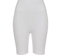 Stoffhose URBAN CLASSICS "Urban Classics Damen Ladies High Waist Cycle Shorts", Herren, Gr. S, US-Größen, weiß, 95% Baumwolle, 5% Elasthan, unifarben, skinny fit, Hosen Stoffhose (60655762-S) weiß