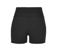 Stoffhose URBAN CLASSICS "Urban Classics Damen Ladies High Waist Short Cycle Hot Pants", Damen, Gr. 4XL, US-Größen, schwarz, 77% Polyester, 23% Elasthan, unifarben, skinny fit, Hosen Stoffhose (157187
