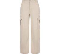 Stoffhose URBAN CLASSICS "Urban Classics Damen Ladies High Waist Straight Cargo Pants", Damen, Gr. 31, Normalgrößen, softseagrass, 98% Baumwolle, 2% Elasthan, unifarben, loose fit, Hosen Stoffhose (48