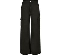 Urban Classics Damen Ladies High Waist Straight Cargo Pants, Schwarz, 34 EU