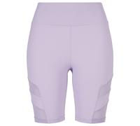Stoffhose URBAN CLASSICS "Urban Classics Damen Ladies High Waist Tech Mesh Cycle Shorts", Damen, Gr. M, US-Größen, lila, 80% Polyimid, 20% Elasthan, unifarben, skinny fit, Hosen Stoffhose (34140340-M)