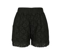 Stoffhose URBAN CLASSICS "Urban Classics Damen Ladies Laces Shorts", Damen, Gr. M, US-Größen, schwarz, 94% Polyamid, 6% Elasthan, unifarben, relaxed fit, Hosen Stoffhose (21713169-M) schwarz