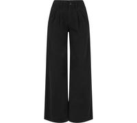 Urban Classics Damen Hose Ladies Organic Pleated Pants, Bundfaltenhose für Frauen, Weites Bein, black, 32