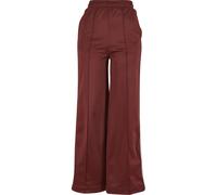 Stoffhose URBAN CLASSICS "Urban Classics Damen Ladies Pin Tuck Track Pants", Damen, Gr. XXL, US-Größen, schwarzrust, 100% Polyester, unifarben, loose fit, Hosen Stoffhose (10981632-XXL) schwarzrust