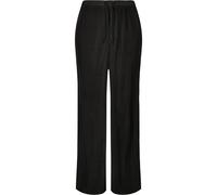 Stoffhose URBAN CLASSICS "Urban Classics Damen Ladies Plisse Pants", Damen, Gr. 3XL, US-Größen, schwarz, 100% Polyester, unifarben, loose fit, Hosen Stoffhose (22692721-XXXL) schwarz
