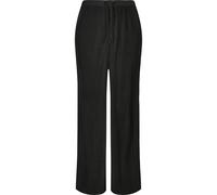 Stoffhose URBAN CLASSICS "Urban Classics Damen Ladies Plisse Pants", Damen, Gr. L, US-Größen, schwarz, 100% Polyester, unifarben, loose fit, Hosen Stoffhose (22692721-L) schwarz