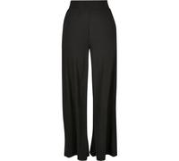 Stoffhose URBAN CLASSICS "Urban Classics Damen Ladies Rib Jersey Wide Leg Pants", Damen, Gr. 5XL, US-Größen, schwarz, 95% Polyester, 5% Elasthan, unifarben, loose fit, Hosen Stoffhose (24103423-5XL) s