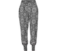 Stoffhose URBAN CLASSICS "Urban Classics Damen Ladies Sarong Pants", Damen, Gr. M, US-Größen, schwarz-weiß (bandana), 100% Viskose, unifarben, loose fit, Hosen Stoffhose (46421710-M) bandana