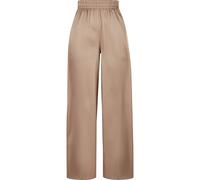 Stoffhose URBAN CLASSICS "Damen Ladies Satin Wide Leg Pants" Gr. 3XL, US-Größen, grau (softtaupe) Damen Hosen Stoffhosen (45002233-XXXL)