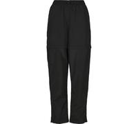 Stoffhose URBAN CLASSICS "Urban Classics Damen Ladies Shiny Crinkle Nylon Zip Pants", Damen, Gr. L, US-Größen, schwarz, 100% Polyamid, unifarben, normal, Hosen Stoffhose (49061252-L) schwarz