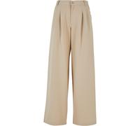 Urban Classics Ladies Ultra Wide Pleat-Front Pants in Gr. 27 in Beige