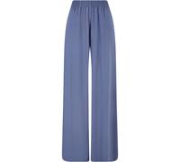 Stoffhose URBAN CLASSICS "Urban Classics Damen Ladies Wide Leg Viscose Pants", Damen, Gr. L, US-Größen, vintageblau, 100% Viskose, unifarben, loose fit, Hosen Stoffhose (72864162-L) vintageblau