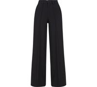 Stoffhose URBAN CLASSICS "Urban Classics Damen Ladies Wide Pleated Pants", Damen, Gr. 29, Normalgrößen, schwarz, 77% Polyester, 17% Viskose, 6% Elasthan, unifarben, oversize, Hosen Stoffhose (89510524