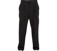 Stoffhose URBAN CLASSICS "Urban Classics Double Pleated Dressed Pants", Herren, Gr. 38, Normalgrößen, schwarz, 94% Polyester, 6% Elasthan, unifarben, relaxed fit, Hosen Stoffhose (32220946-38) schwarz