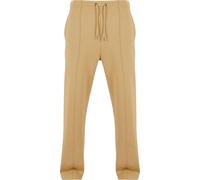 Stoffhose URBAN CLASSICS "Urban Classics Fluffy Pintuck Trackpants", Herren, Gr. XL, US-Größen, unionbeige, 61% Viskose, 34% Polyimid, 5% Elasthan, normal, Hosen Stoffhose (58209059-XL) unionbeige