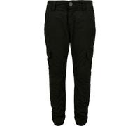 Stoffhose URBAN CLASSICS "Urban Classics Herren Boys Cargo Jogging Pants", Mädchen, Gr. 158/164, Normalgrößen, schwarz, 100% Baumwolle, unifarben, normal, Hosen Stoffhose (12213537-158) schwarz