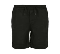 Stoffhose URBAN CLASSICS "Urban Classics Herren Boys Strech Twill Joggshorts", Mädchen, Gr. 134/140, Normalgrößen, schwarz, 98% Baumwolle, 2% Elasthan, unifarben, normal, Hosen Stoffhose (15434826-134