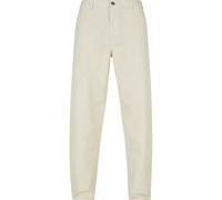 Stoffhose URBAN CLASSICS "Urban Classics Herren Canvas Pants", Herren, Gr. 42, Normalgrößen, beige (sandweiß), 100% Baumwolle, unifarben, relaxed fit, Hosen Stoffhose (76059846-42) sandweiß