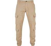 Stoffhose URBAN CLASSICS "Urban Classics Herren Double Cargo Twill Jogging Pants", Herren, Gr. 31, Normalgrößen, warmsand, 98% Baumwolle, 2% Polyester, unifarben, slim fit, Hosen Stoffhose (30765549-3