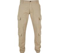 Stoffhose URBAN CLASSICS "Urban Classics Herren Double Cargo Twill Jogging Pants", Herren, Gr. 38, Normalgrößen, warmsand, 98% Baumwolle, 2% Polyester, unifarben, slim fit, Hosen Stoffhose (30765549-3