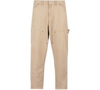 Stoffhose URBAN CLASSICS "Urban Classics Herren Double Knee Carpenter Trouser", Herren, Gr. 38, Normalgrößen, unionbeige, 100% Baumwolle, unifarben, loose fit, Hosen Stoffhose (41266545-38) unionbeige