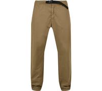 Stoffhose URBAN CLASSICS "Urban Classics Herren Straight Leg Chino with Belt", Herren, Gr. 36, Normalgrößen, tiniolive, 100% Baumwolle, unifarben, normal, Hosen Stoffhose (22281764-36) tiniolive