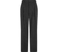 Stoffhose URBAN CLASSICS "Urban Classics Ladies Pinstripe Wide Leg Trousers", Damen, Gr. 32, Normalgrößen, schwarzgrau, weiß, 94% Polyester, 4% Elasthan, 2% Viskose, unifarben, loose fit, Hosen Stoffh