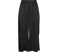Stoffhose URBAN CLASSICS "Urban Classics Ladies Satin Wide Leg Culotte", Damen, Gr. 3XL, US-Größen, schwarz, 96% Polyester, 4% Elasthan, unifarben, loose fit, Hosen Stoffhose (46963810-XXXL) schwarz