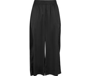 Stoffhose URBAN CLASSICS "Urban Classics Ladies Satin Wide Leg Culotte", Damen, Gr. 3XL, US-Größen, schwarz, 96% Polyester, 4% Elasthan, unifarben, loose fit, Hosen Stoffhose (46963810-XXXL) schwarz