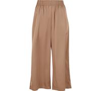 Stoffhose URBAN CLASSICS "Urban Classics Ladies Satin Wide Leg Culotte", Damen, Gr. 3XL, US-Größen, softtaupe, 96% Polyester, 4% Elasthan, unifarben, loose fit, Hosen Stoffhose (90124847-XXXL) softtau