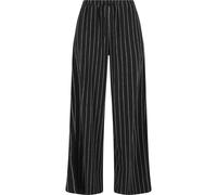 Stoffhose URBAN CLASSICS "Urban Classics Ladies Structured Striped Relaxed Fit Pants", Damen, Gr. M, US-Größen, schwarz, sanftes weiß, 92% Polyester, 6% Viskose, 2% Elasthan, gestreift, relaxed fit, H