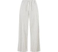 Stoffhose URBAN CLASSICS "Urban Classics Ladies Structured Striped Relaxed Fit Pants", Damen, Gr. XL, US-Größen, weiß (sanftes weiß, schwarz), 92% Polyester, 6% Viskose, 2% Elasthan, gestreift, relaxe