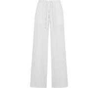 Stoffhose URBAN CLASSICS "Urban Classics Ladies Structured Wideleg Pants", Damen, Gr. 4XL, US-Größen, weiß, 85% Viskose, 15% Polyimid, unifarben, relaxed fit, Hosen Stoffhose (95252156-4XL) weiß