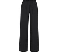 Stoffhose URBAN CLASSICS "Urban Classics Ladies Structured Wideleg Pants", Damen, Gr. XS, US-Größen, schwarz, 85% Viskose, 15% Polyimid, unifarben, relaxed fit, Hosen Stoffhose (74745215-XS) schwarz