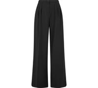 Stoffhose URBAN CLASSICS "Urban Classics Ladies Wide Leg Pants", Damen, Gr. 26, Normalgrößen, schwarz, 80% Polyester, 20% Elasthan, unifarben, loose fit, Hosen Stoffhose (65873723-26) schwarz