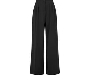 Stoffhose URBAN CLASSICS "Urban Classics Ladies Wide Leg Pants", Damen, Gr. 27, Normalgrößen, schwarz, 80% Polyester, 20% Elasthan, unifarben, loose fit, Hosen Stoffhose (65873723-27) schwarz